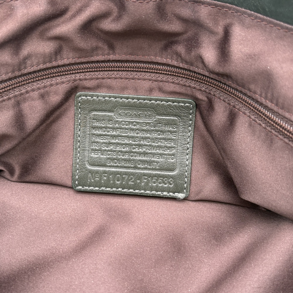 RARE Forest Green & Black Coach Penelope Signature Shopper Tote - Picture 10 of 14
